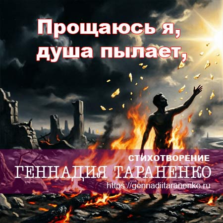 Прощаюсь я, душа пылает.... Стихи Геннадия Тараненко