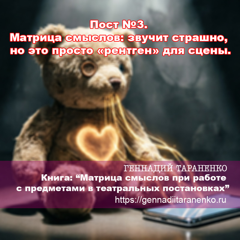 Читать произведение Геннадия Тараненко. Пост №3. Матрица смыслов: звучит страшно, но это просто «рентген» для сцены Пост №3. Матрица смыслов: звучит страшно, но это просто «рентген» для сцены. Читать произведение